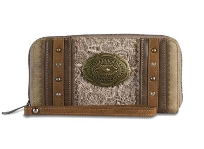 Justin Boots Western Cowgirl Zip Around Wallet RFID Blocking 