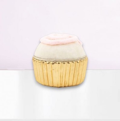 White Cupcake in Gold Foil Foam Ornament Set Of 2 Easter Decor  *SHIPS WITHIN 10
