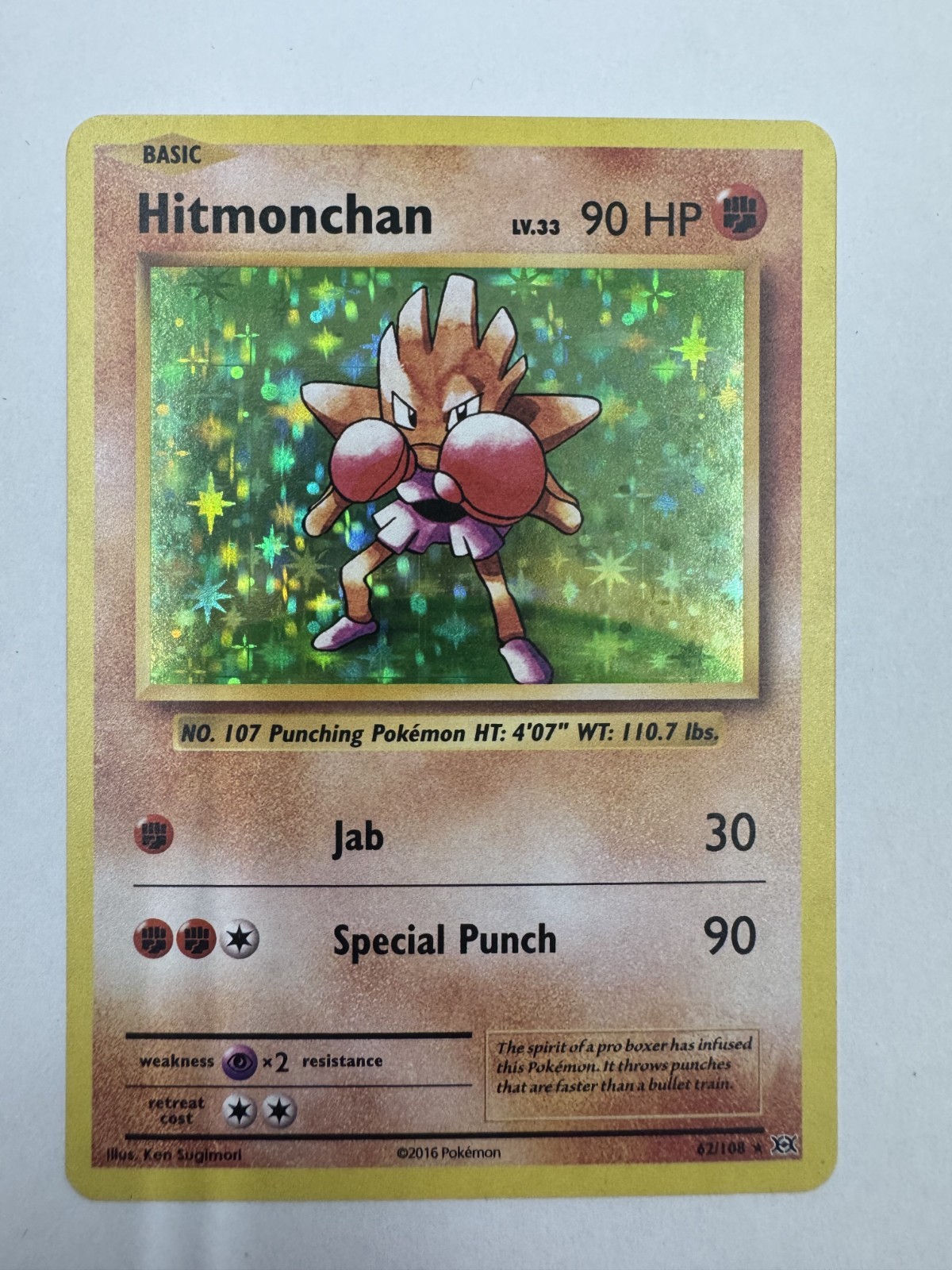 Hitmonchan - 62/108 - Cosmos Holo Rare - XY Evolutions - NM/M
