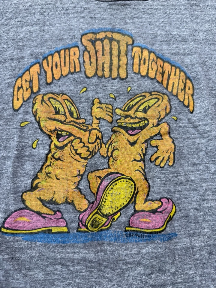 Винтажная футболка 70-х Greg Stimac Get Your Sh*t Together стиль R Crumb США 50/50 - Изображение 2 из 4
