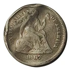 1867-S Seated Liberty Half Dime – Better Date – VG Details Damaged