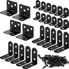 26PCS Black L Bracket Corner Brace Kit 3 Sizes with Screws