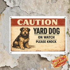 Beware Schnauzer Guard Dog Iron Painting Tin Sign 8x12 Metal Home Decor