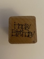 DOTS Happy Birthday Wood Mounted Rubber Stamp RS56