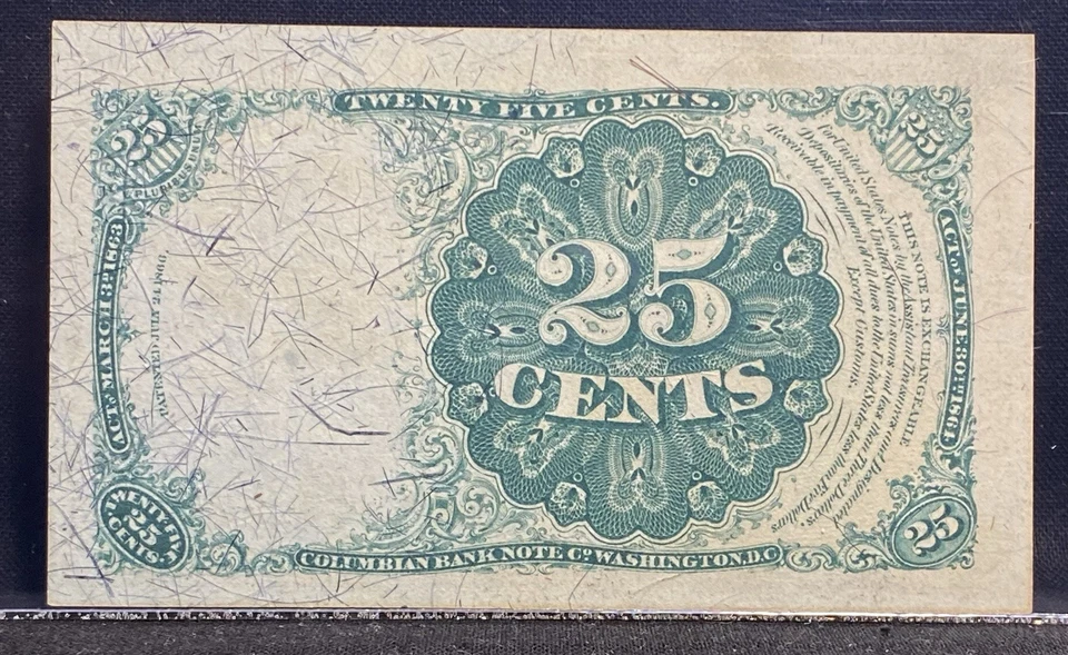 1875 FR# 1308 Fractional Currency 25 Cents 25c Note Fifth Issue Civil War PMG 63 - Image 4 of 4