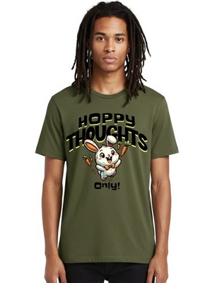 Hoppy-Thoughts Mens Graphic Tee,100% Cotton,Casual Summer Wear