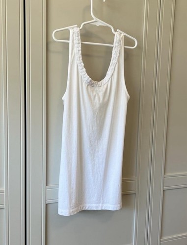 Banana Republic Sleeveless Top Braided Trim Scoop Neck White Women’s XS