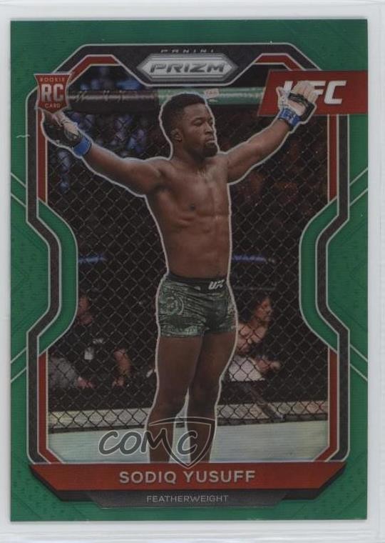 2021 Panini Prizm UFC Green Prizm Sodiq Yusuff #71 12pq