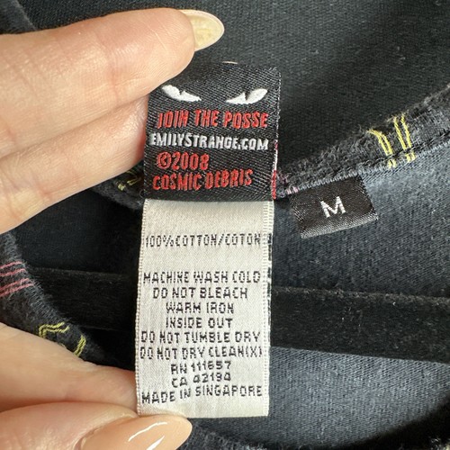 Vintage Emily The Strange Graphic Racer Tank Top Gr. M Black Bones Y2k 2000s Goth - Bild 11 von 11