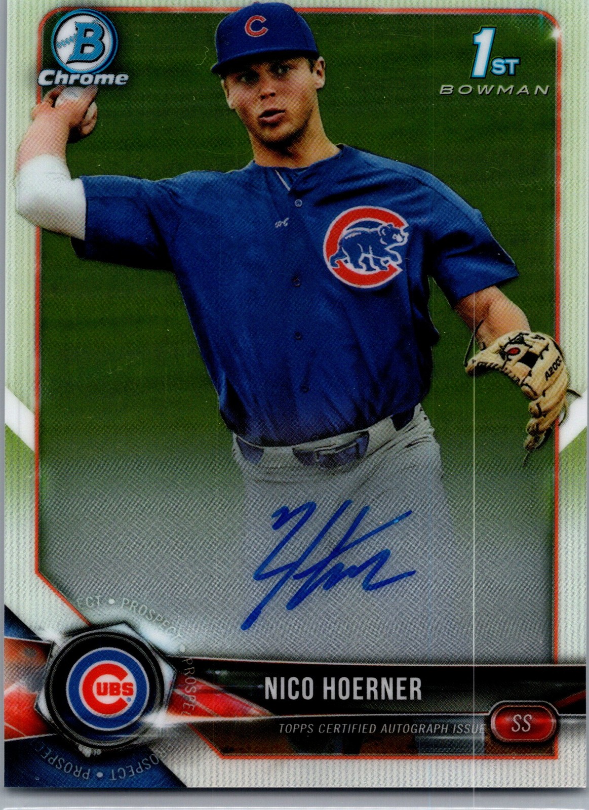 2018 Bowman Draft #CDA-NH Nico Hoerner Chrome Draft Pick Autographs 1st