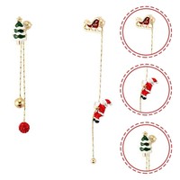 1 Paar Weihnachts-Ohrringe Mit Baumelnden Ketten Und Quasten,