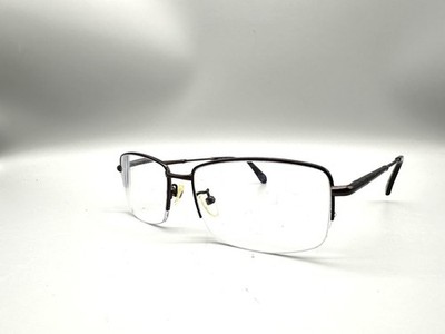 Van Heusen H189 BRN Mens Rectangular Semi Rimless Eyeglass Frames 57-17-145