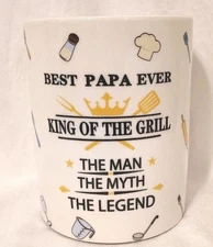 Gift For Papa a Ceramic Utensil Holder with Nonslip Mat Bottom King Of The Grill