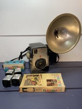 Vintage Kodak Brownie Bulls-Eye Flash Camera and Box with Extras - UNTESTED