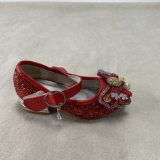 Mary Jane Glittery Wedding Special Occasion Shoes Girls 7 Red Sparkle Dorothy