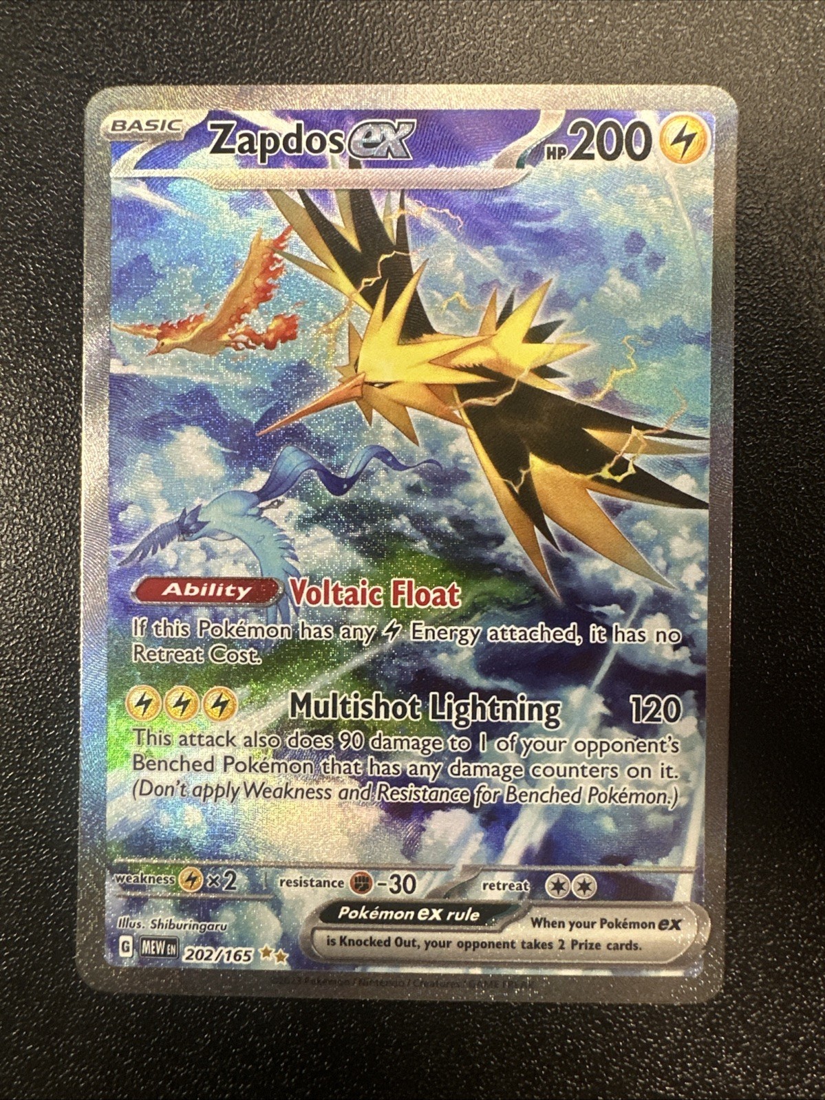 Zapdos ex 202/165 Sv: Scarlet & Violet 151 Holo NM JL