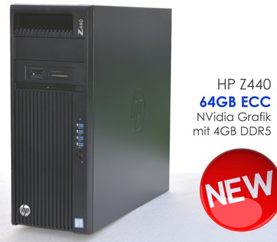 HP Z440 SERVER XEON 6-CORE E5-1650 64GB ECC SSD 480GB QUADRO K2200 4GB DVD NEW