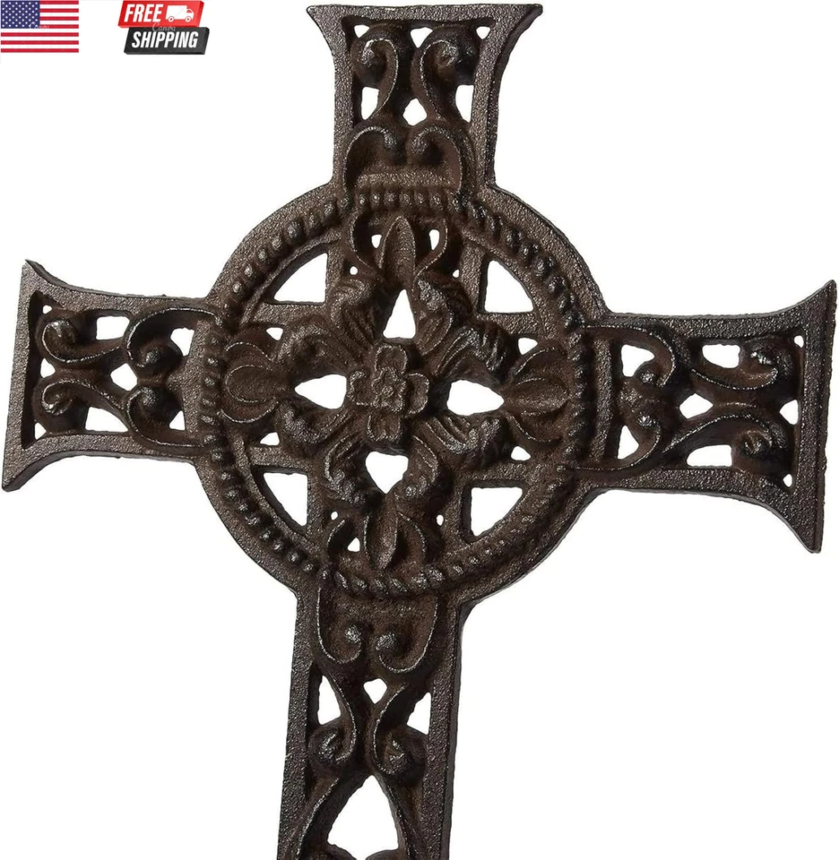 Decorative Crosses Wall Decor - 11.5 X 7.7 In, Dark Bronze, Rustic Cast Iron Gar - Image 3 of 4