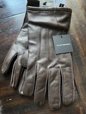 Club Monaco Men  s Brown Leather Gloves 98