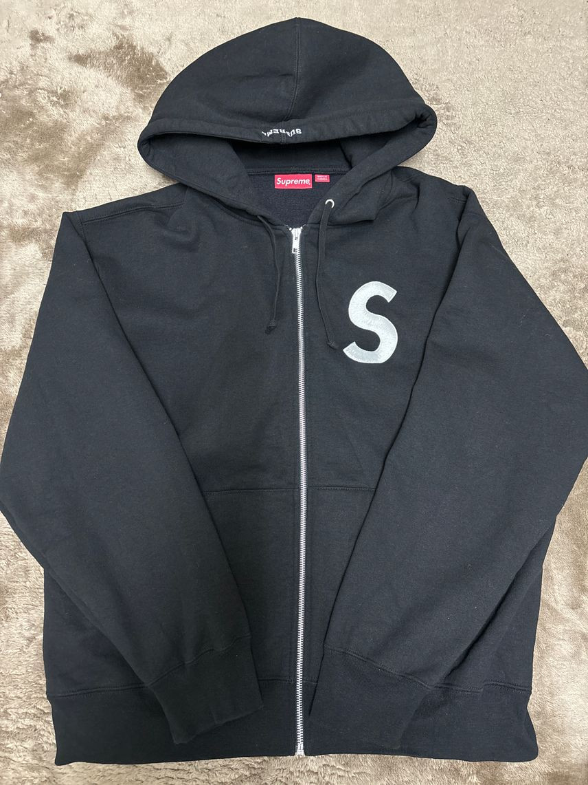 Supreme S Logo Zip Up Hooded Sweatshirt Black 23Fw | eBay Supreme S Logo Zip Up Hooded Sweatshirt Black 23Fw | eBay
