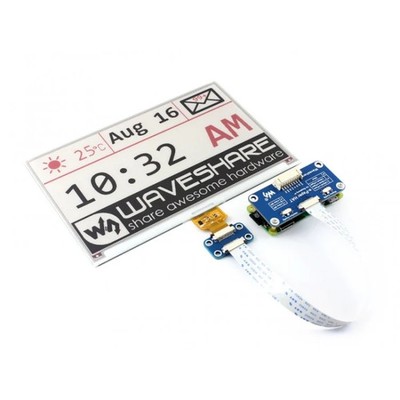Waveshare 7.5 inch 640x384 E-Ink Display HAT for Raspberry Pi, Three-color, SPI