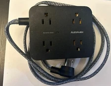 Extension Cord 15' Power Strip with 4 USB Ports(2 USB C), 8 Surge Outlets FLAT