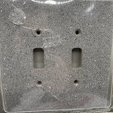 Vtg Angelo Double Switch Plate Cover Gray & Black White Speckled 1988 NEW