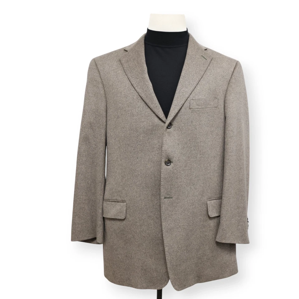 ARNOLD BRYANT Hombre Marrón Sólido VISÓN CACHEMIR Abrigo Deportivo Traje Chaqueta Blazer 44 L Foto 2 de 4