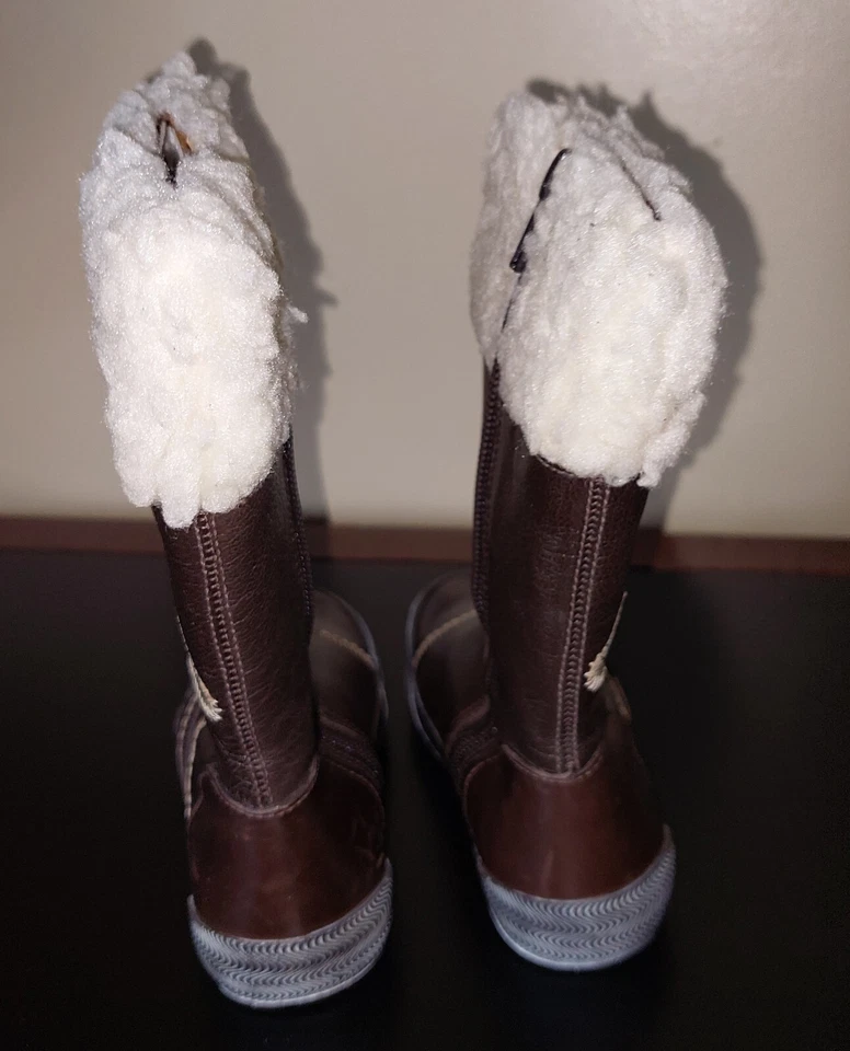 NUEVAS Niñas UMI Marrón Corazón Botas 8" Alto Cremallera Lateral Talla 11.5 Foto 4 de 4