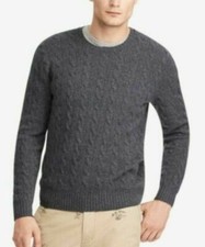 Polo Ralph Lauren heather grey Cable knit pony sweater Sz XL men s Classic NWT