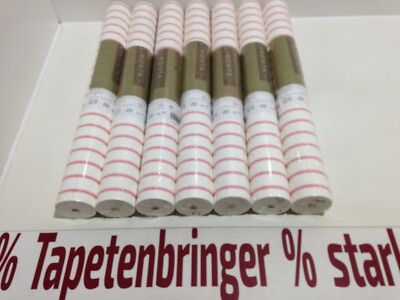 Vliestapete LIMONTA 7 x 52205 (7Rollen) Streifenmuster Cremeweiß Rot  Restposten