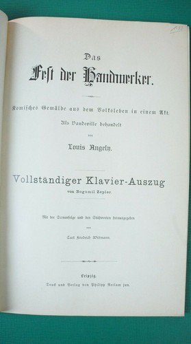 Das Heft der Handwerker von Louis Ungely Vollst.Klavier Auszug Notenbuch B-16890 - 第 3/6 張圖片