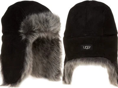 UGG AUSTRALIA Shearling Lammfell Trapper Hat Aviator Beanie Cap Mütze Hut Chapka