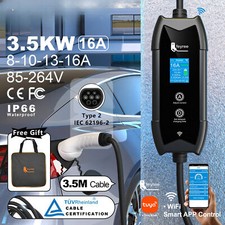 New EV Charger Type2 16A 3.5kW WiFi APP Bluetooth Wireless Control for EV Cars