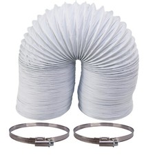 Extra Long Universal Tumble Dryer 6M Extension Vent Hose 4" & 2 Clamp Band Clips