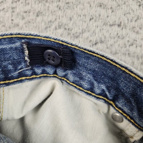 Y2K Boys Relaxed Fit Jeans Boys 18 Husky Straight Baggy Faded Adjustable Denim - Picture 12 of 12