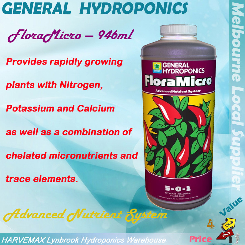General Hydroponics Flora Micro 946ml Nutrient For