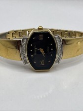 Armitron NOW Women's Quartz Watch Gold Tone Band Black Dial 75/3404- New Battery