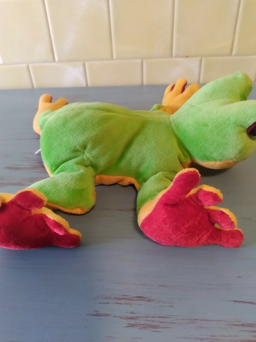 Ganz Webkinz Tree Frog Stuffed Animal Toy Plush Green Yellow Red HS109 Child Toy - Picture 4 of 6