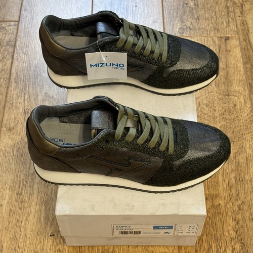 Mizuno Saiph 3 Leather Lace Up Trainers Sneakers UK 7.5 EU 41 Brown Green - Picture 8 of 24