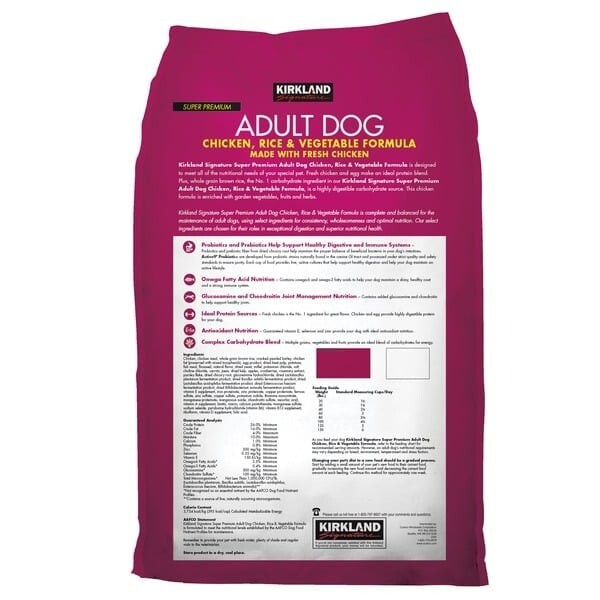 Kirkland Signature Adult Formula Chicken, Rice and Vegetable Dog