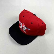 Vintage Team Racing Hat Cap Snapback Red Black Car Automobile Motorsports 90s