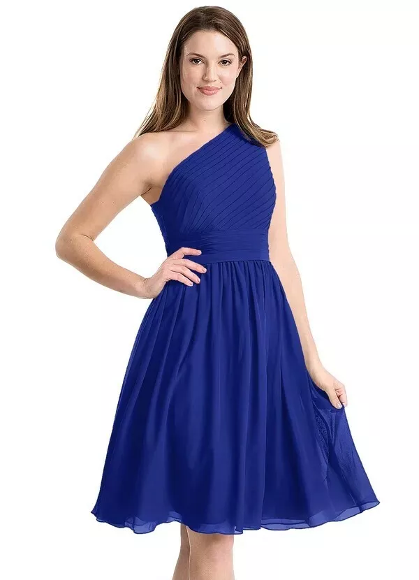 AZAZIE Katrina Bridesmaid Dress One Shoulder Royal Blue Size A6 eBay