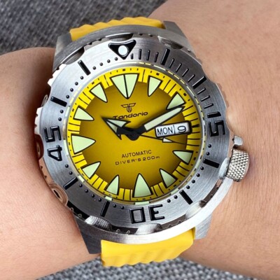 20ATM 42mm Monster Japan NH36A Automatic Mens Watch AR Sapphire Glass Luminous