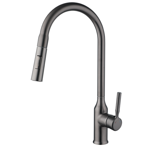 360°Swivel Single Handle Pull Out Spray Kitchen Sink Faucet Gun Metal Mixer Taps - Imagen 56 de 69