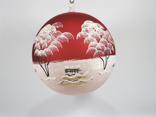Weihnachtskugel - handbemalt.d.12 cm. Verschiedene Farben. - Bild 2 von 30