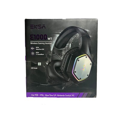 EKSA Wireless Gaming Headset, USB Gaming Headphones with