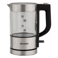 Severin Wk 3472 Mini Glas Wasserkocher Edelstahl/Schwarz