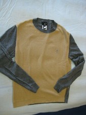 Just Cavalli Crew neck thermal with wool knit sleeve in camel size 50 M 325