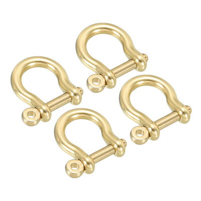 D-Ring Schäkel, 4er Pack, 9 mm Innendurchmesser, Messingstift Schäkel U-Typ Fob